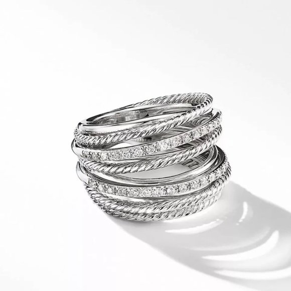 Jewelry - New 925 Sterling Silver Diamond Halo Ring